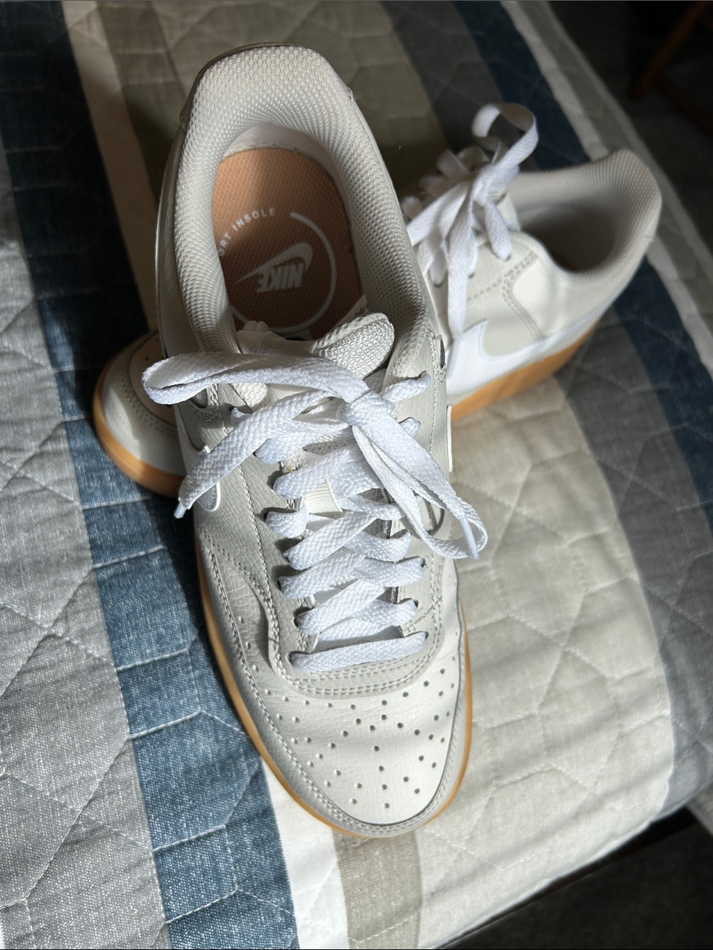 Nike White and Gum Low-Top Sneakers